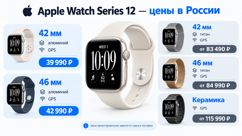 Сколько стоят Apple Watch 12 в России - прогноз цен на Series 12