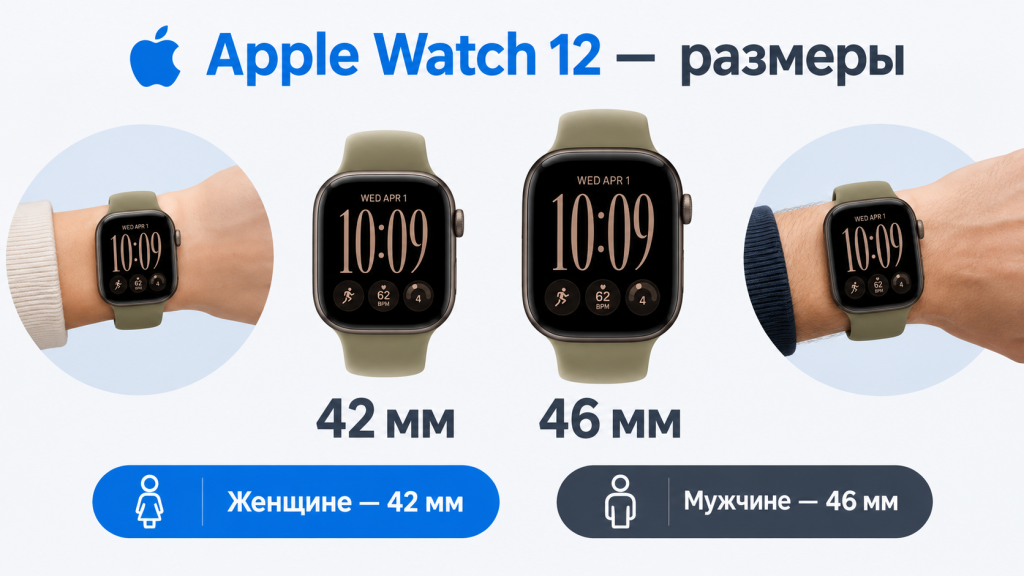 Apple Watch 12 размеры - какой размер выбрать мужчине и женщине