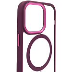 Чехол прозрачный с цветным бортиком MagSafe iPhone 14 Pro Бордовый 250_100_642400