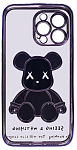 Чехол для iPhone 13 Pro прозрачный с 3D мишкой Синий 250_100_533500