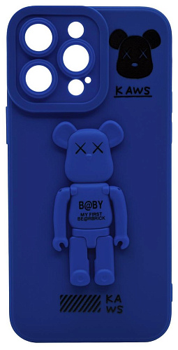 Силиконовый чехол для iPhone 13 Pro Max с 3D мишкой Синий 250_100_532317