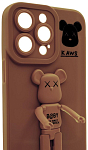 Силиконовый чехол для iPhone 14 Pro с 3D мишкой Коричневый 250_100_135141