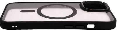 Чехол прозрачный с цветным бортиком MagSafe iPhone 14 Plus Черный 400_400_131915