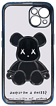Чехол для iPhone 13 mini прозрачный с 3D мишкой Голубой 250_100_135657