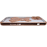 Чехол для iPhone 13 Pro прозрачный с 3D мишкой Золотой 250_100_533486