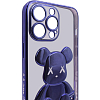 Чехол для iPhone 13 Pro прозрачный с 3D мишкой Синий 100_100_132383