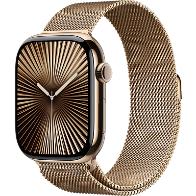 Часы Apple Watch Series 10 46mm Titanium Case Milanese Loop Gold S/M 400_400_328490