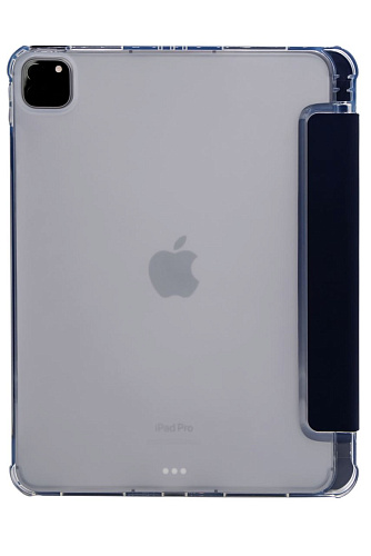 Прозрачный чехол-книжка для iPad Pro 12.9 с тройным загибом Темно-синий 250_100_121744