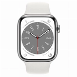 Часы Apple Watch Series 8 41mm Silver Stainless Steel Case Sport Band White M/ 250_100_640112