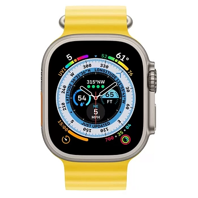 Часы Apple watch Ultra 49mm Titanium Case GPS+Cellular Ocean Band Yellow 400_400_150403