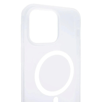 Чехол для iPhone 14 Pro Max Wlons с MagSafe прозрачный матовый с рамкой Белый 400_400_135515