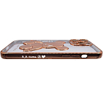 Чехол для iPhone 14 Pro прозрачный с 3D мишкой Золотой 250_100_135460