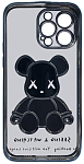 Чехол для iPhone 14 Pro прозрачный с 3D мишкой Голубой 250_100_135464