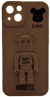 Силиконовый чехол для iPhone 13 с 3D мишкой Коричневый 500_191_532329