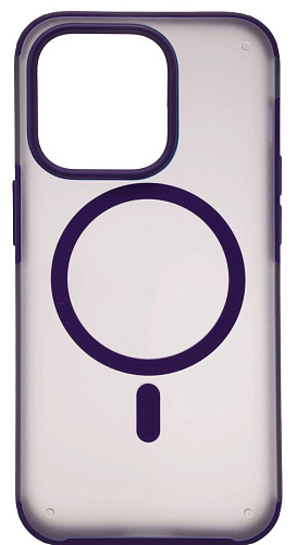 Чехол для iPhone 14 Pro Max Wlons с MagSafe прозрачный матовый с рамкой Фиолетовый 250_100_533909