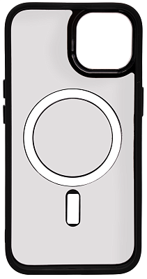 Чехол прозрачный с цветным бортиком MagSafe iPhone 14 Plus Черный 400_400_131914