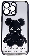 Чехол для iPhone 14 Pro прозрачный с 3D мишкой Черный 500_191_534121