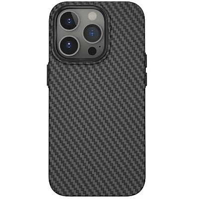 Карбоновый чехол для iPhone 14 Pro WiWU Kevlar с Magsafe Black 400_400_137599