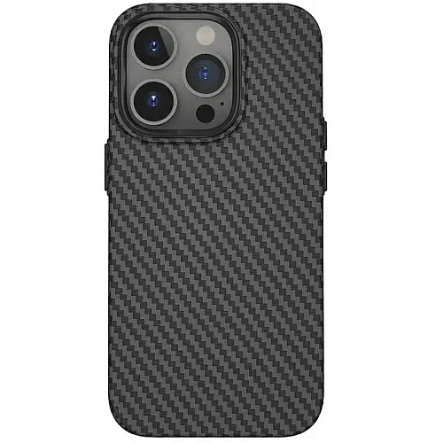 Карбоновый чехол для iPhone 14 Pro WiWU Kevlar с Magsafe Black 250_100_137599