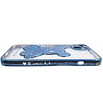 Чехол для iPhone 14 прозрачный с 3D мишкой Голубой 250_100_534233