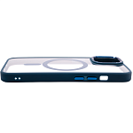 Чехол прозрачный с цветным бортиком MagSafe iPhone 14 Pro Max Синий 250_100_132261