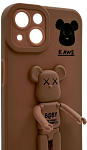 Силиконовый чехол для iPhone 14 Plus с 3D мишкой Коричневый 250_100_135151