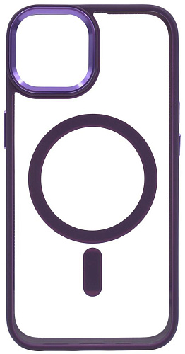 Чехол прозрачный с цветным бортиком MagSafe iPhone 14 Pro Фиолетовый 250_100_535040