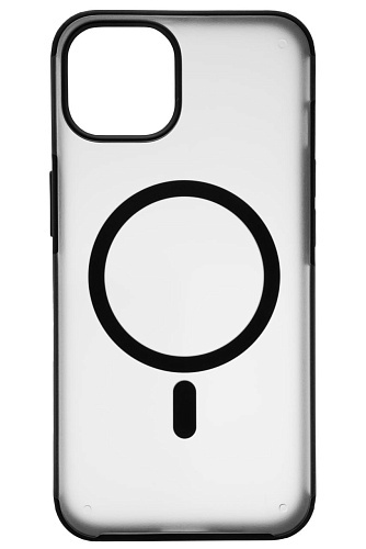 Чехол для iPhone 14 Wlons с MagSafe прозрачный матовый с рамкой Черный 250_100_124484