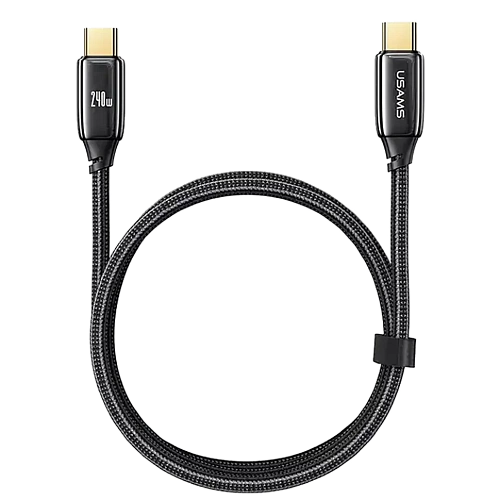 Кабель с быстрой зарядкой Usams Type-C 240W (1.2м), черный US-SJ580 250_100_491793