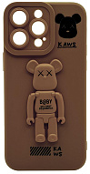 Силиконовый чехол для iPhone 14 Pro с 3D мишкой Коричневый 500_191_532541