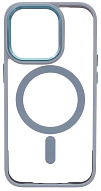 Чехол прозрачный с цветным бортиком MagSafe iPhone 14 Pro Max Голубой 500_191_642371
