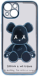 Чехол для iPhone 14 прозрачный с 3D мишкой Голубой 250_100_534231