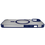 Чехол для iPhone 14 Wlons с MagSafe прозрачный матовый с рамкой Синий 250_100_534166