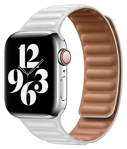 Ремешок из эко-кожи для Apple Watch 42/44/45 мм с магнитной застежкой, Beige 250_100_117693