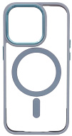 Чехол прозрачный с цветным бортиком MagSafe iPhone 14 Pro Max Голубой 500_191_534982