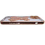 Чехол для iPhone 13 Pro Max прозрачный с 3D мишкой Золотой 250_100_533426
