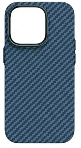 Карбоновый чехол для iPhone 14 Pro Max WiWU Kevlar с Magsafe Blue 250_100_137592