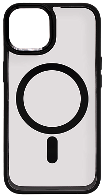 Чехол прозрачный с цветным бортиком MagSafe iPhone 14 Plus Черный 400_400_131913