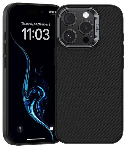 Чехол для iPhone 16 Pro Benks Armor Air Phone Case Built with Kevlar Black 250_100_761894