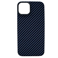 Карбоновый чехол для iPhone 14 WiWU Kevlar с Magsafe Синий 500_191_137612