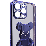 Чехол для iPhone 13 Pro Max прозрачный с 3D мишкой Синий 250_100_533442