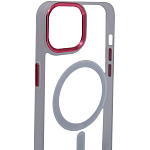 Чехол прозрачный с цветным бортиком MagSafe iPhone 14 Прозрачный 250_100_135349