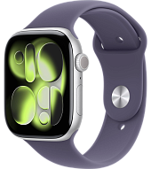 Часы Apple Watch Series 11 42mm Silver Aluminium Case GPS Sport Band Purple Fog M/L 500_191_639966