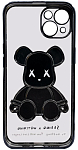 Чехол для iPhone 14 прозрачный с 3D мишкой Черный 250_100_534257
