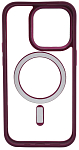 Чехол прозрачный с цветным бортиком MagSafe iPhone 14 Pro Бордовый 250_100_642398