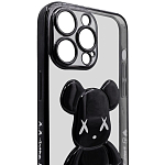 Чехол для iPhone 14 Pro Max прозрачный с 3D мишкой Черный 250_100_533988