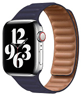 Ремешок из эко-кожи для Apple Watch 45 мм с магнитной застежкой, Dark Blue 500_191_117709