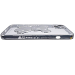 Чехол для iPhone 13 прозрачный с 3D мишкой Серебристый 250_100_533556