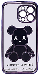 Чехол для iPhone 13 Pro Max прозрачный с 3D мишкой Синий 250_100_533440