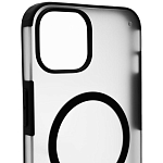 Чехол для iPhone 14 Wlons с MagSafe прозрачный матовый с рамкой Черный 250_100_131710